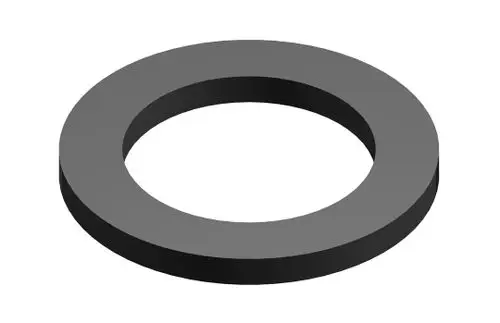 Graue Dichtung in runder Form mit einem inneren Loch, dargestellt in 3D-Optik. Geeignet für Anwendungen von Bosch.